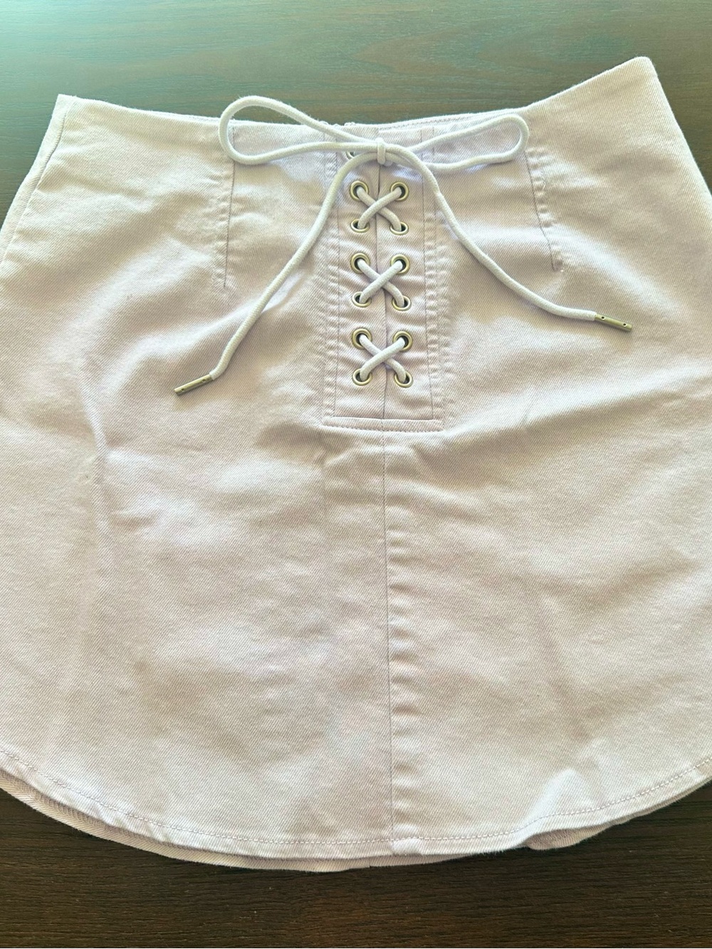 Lace-Up lavender Skater Mini Skirt